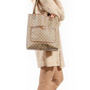 Auth Gucci Web Sherry Line Tote #29125G16